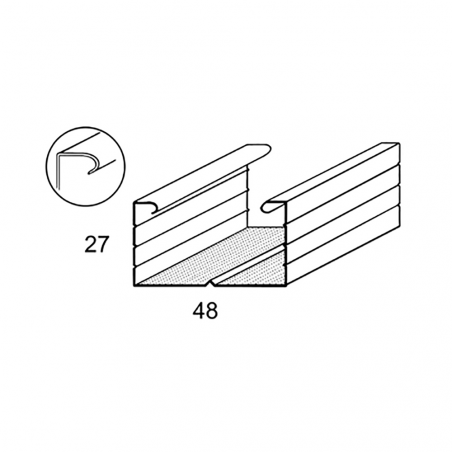 CIPRIANI • Profilo C 50 x 27 bordo arrotondato, per soffitti e contropareti